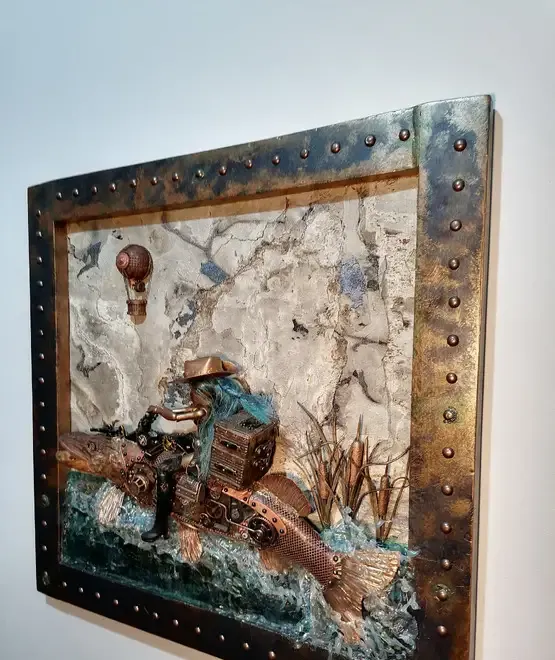Stiuca taxidermie steampunk tablou 3d unicat