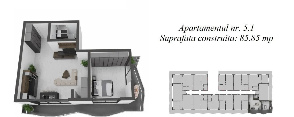 Apartament 2 camere O B A tower Mamaia Nord