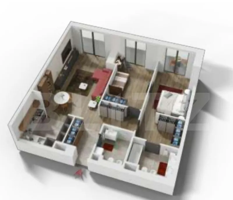 Apartament 2 camere cu terasa 12 mp si view superb bloc
