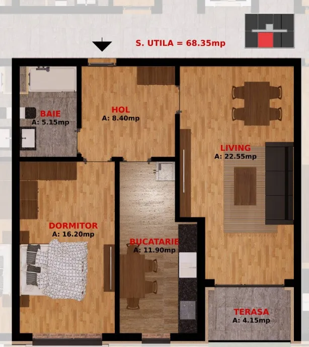 Apartament 2 camere la doar 1 5 km de Bucuresti Rate la Dezvoltator