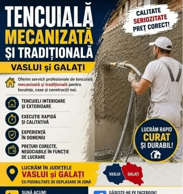 Tencuiala mecanizata si traditionala