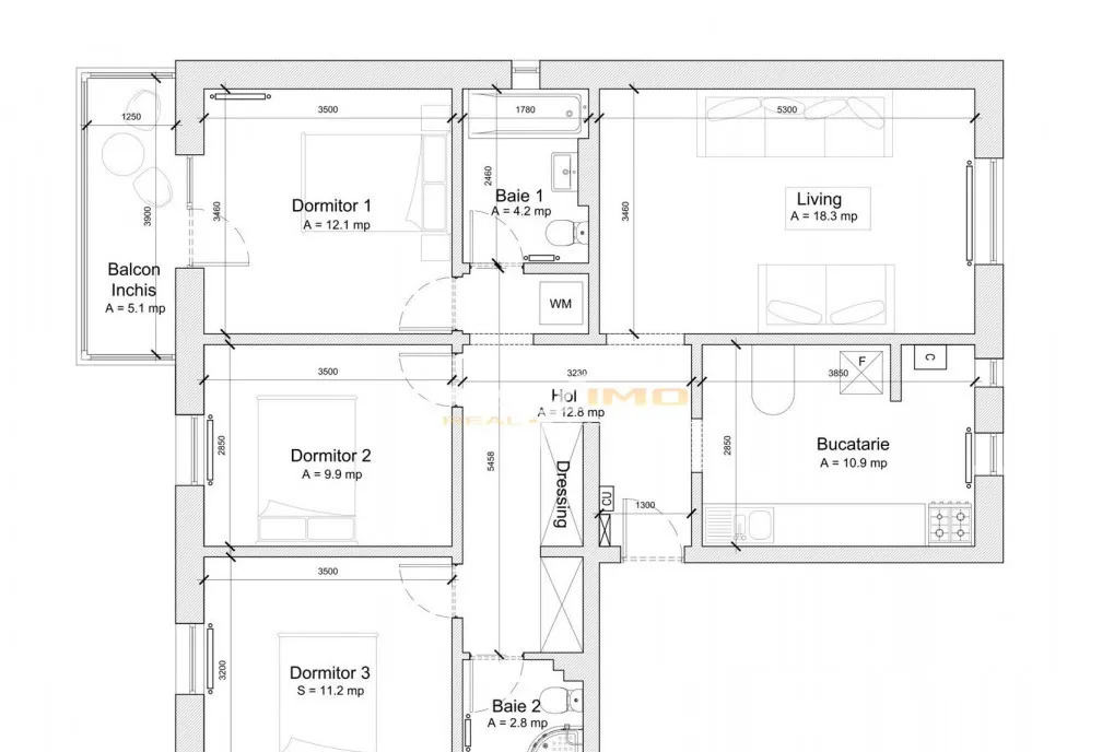 Apartament 4 camere decomandat su 84mp Faleza Nord Pescarie