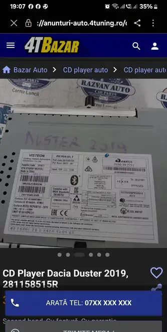 Necovox cd player mp 3 dacia