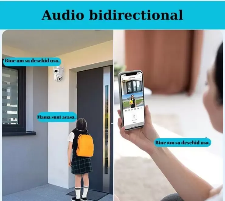 Camera Supraveghere Wifi 8MP cu lentila duala 2in1