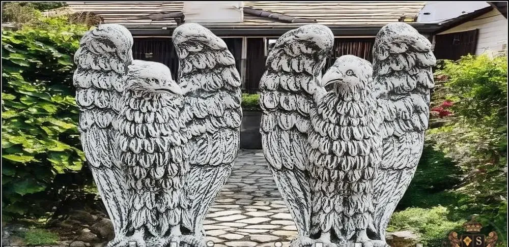 Statueta vultur acvila soim uliu gri patinat model S13