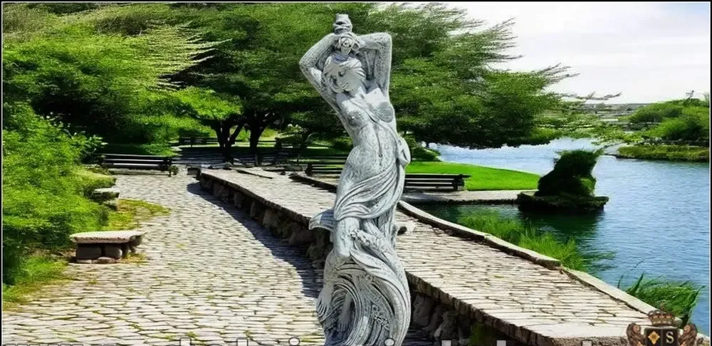 Statueta fata erotica gri patinat model S26