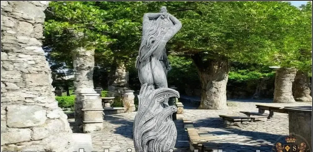 Statueta fata erotica gri patinat model S26