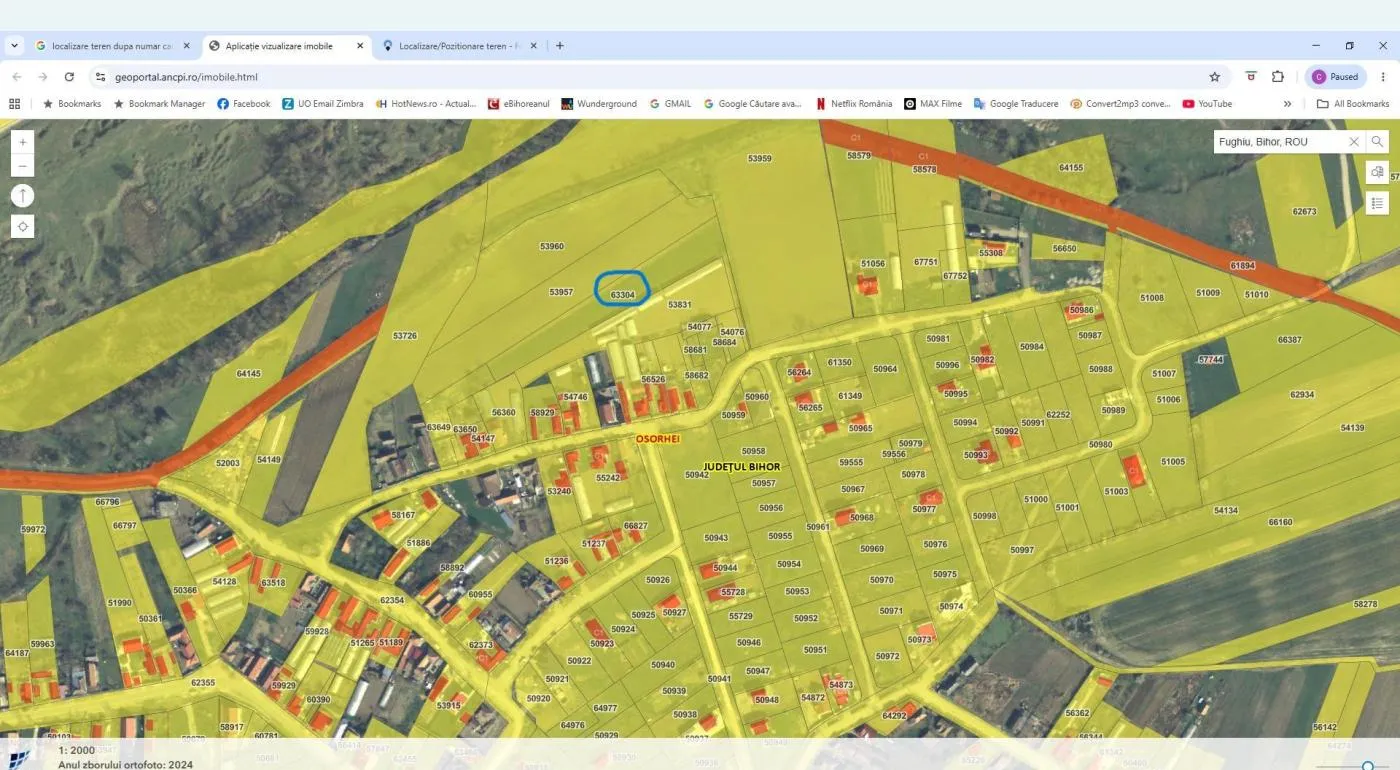 Vand teren intravilan comuna Osorhei sat Fughiu 4332 mp