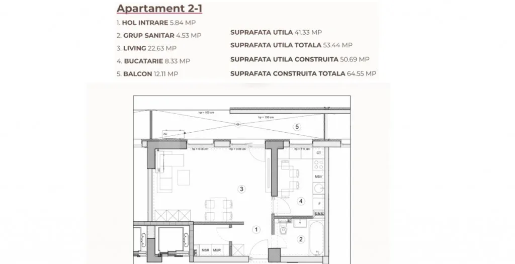 Studio 53 44 mp intr un ansamblu cu 0 Comision la Achizit