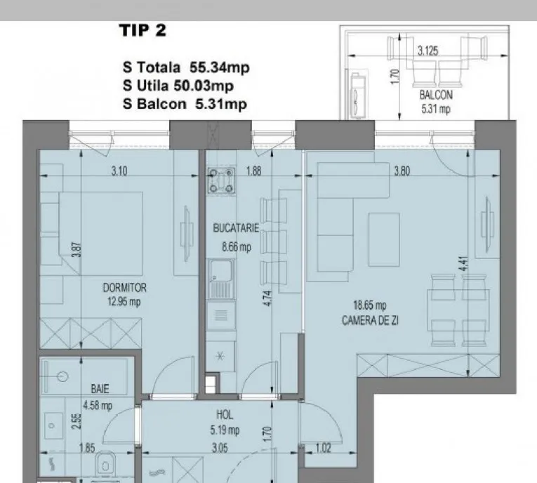 Apartament 2 camere Nusco City Faza 2 Iunie 2026