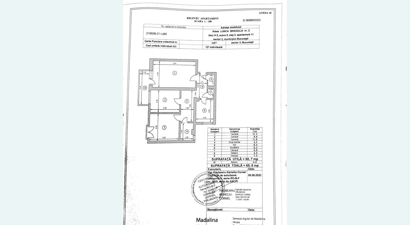 Apartament de vanzare Parc IOR Bloc tip H Metrou Titan