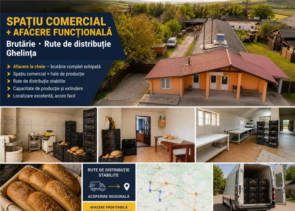 Spatiu comercial afacere functionala brutarie rute de distr