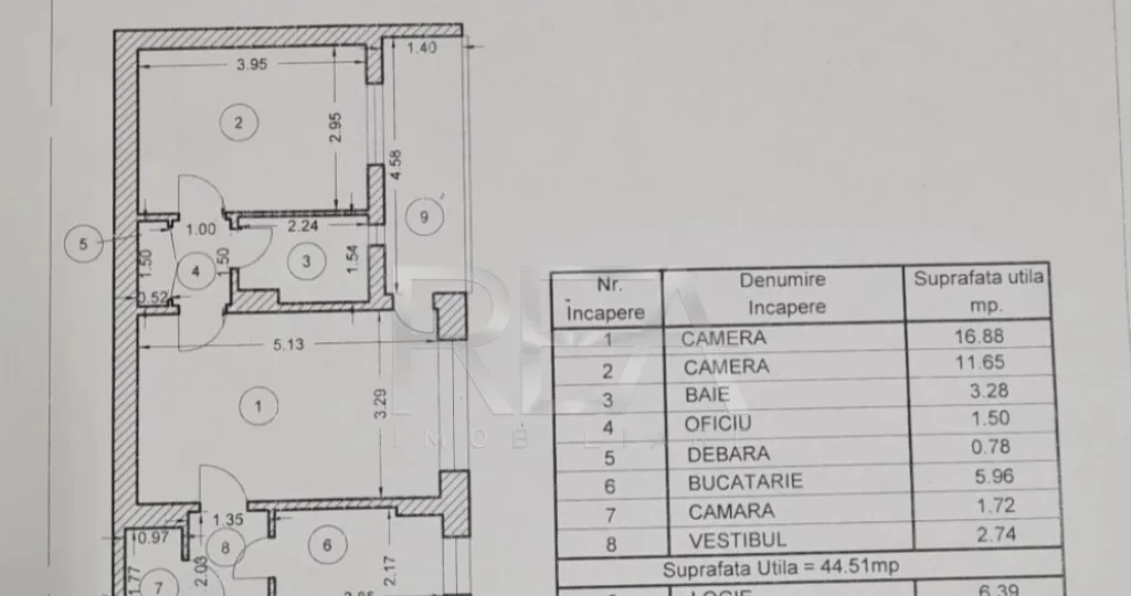 2 camere 51mp P/9 bloc anvelopat Drumul Taberei