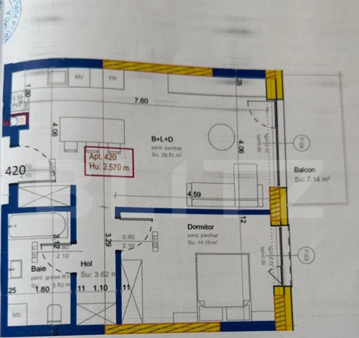 Apartament 2 camere Finisat Lux Etaj Intermediar 54 mp era