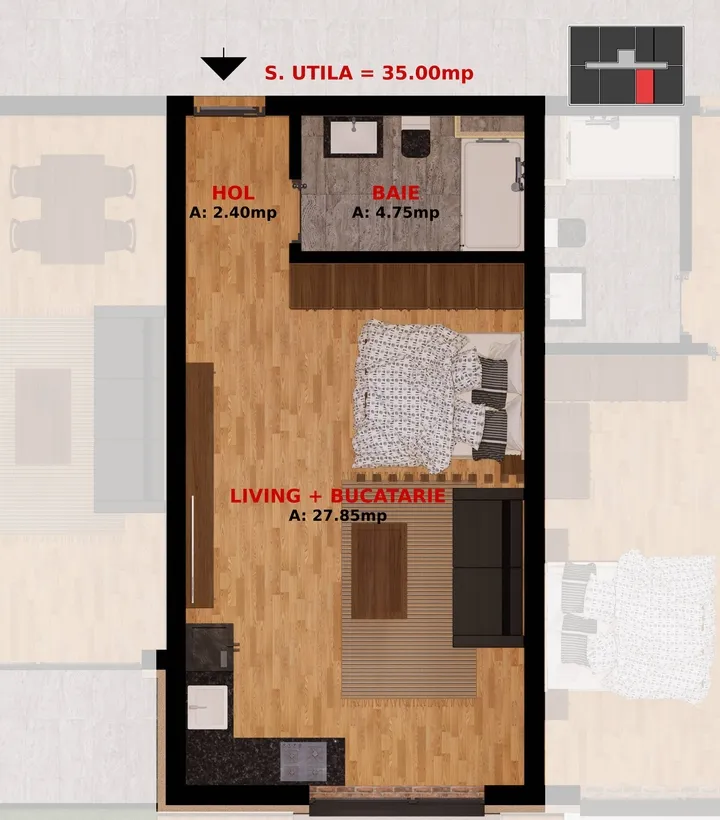 Dobroesti Fundeni apartament 2 camere
