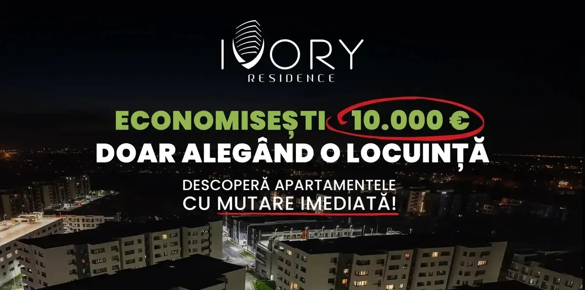 Ivory Residence Pipera Apartament 2 camere 10 000 eur discount 0 comision
