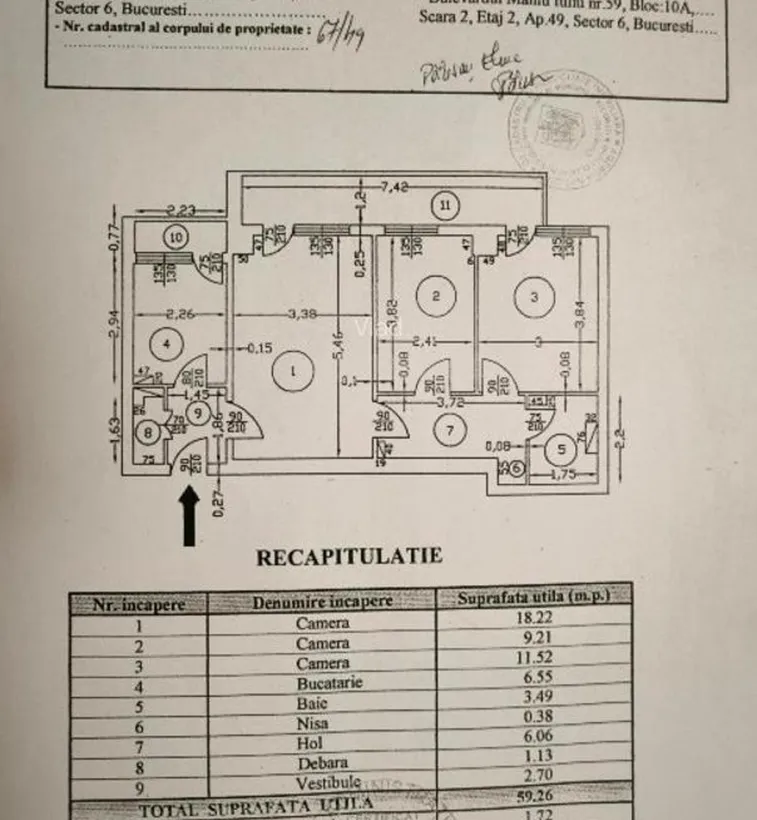 Militari 3 camere Bd Iuliu Maniu Piata Veteranilor reabilitat etaj 2