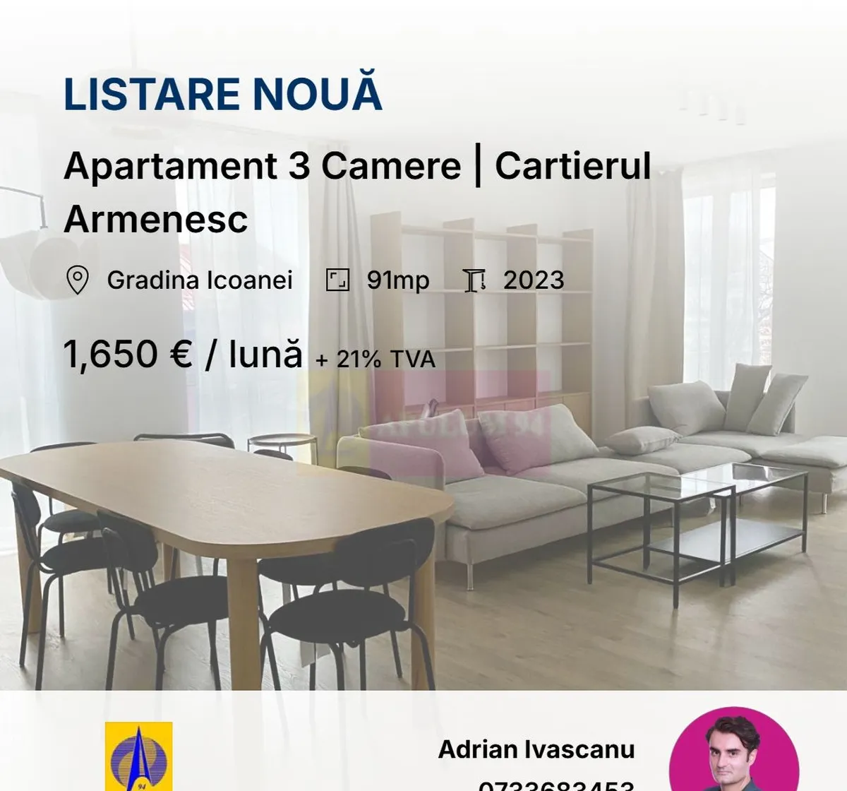 Apartament 3 Camere Imobil Boutique 2024 Cartierul Armenesc