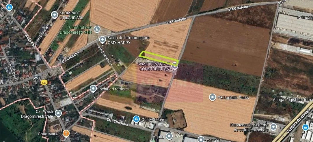 Dragomiresti Vale langa Soseaua de Centura pretabil hale productie