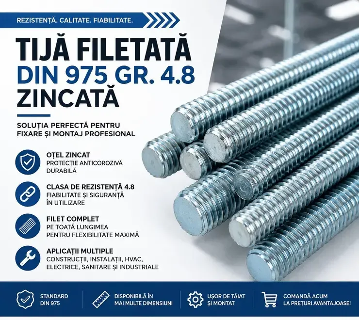 Tija Filetata 975 Gr 4 8 Zincata
