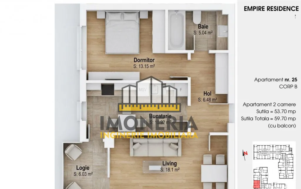 Empire Residence Tornadei 2 - - 2 camere spa