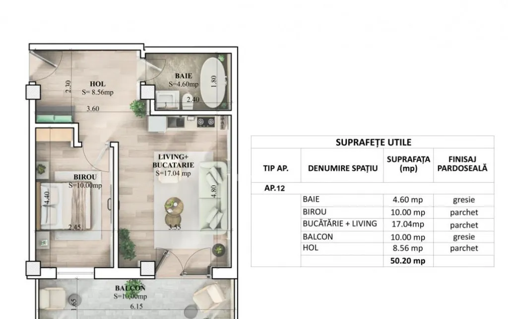 Apartament cu 2 camere etaj 1 50 mp iasi
