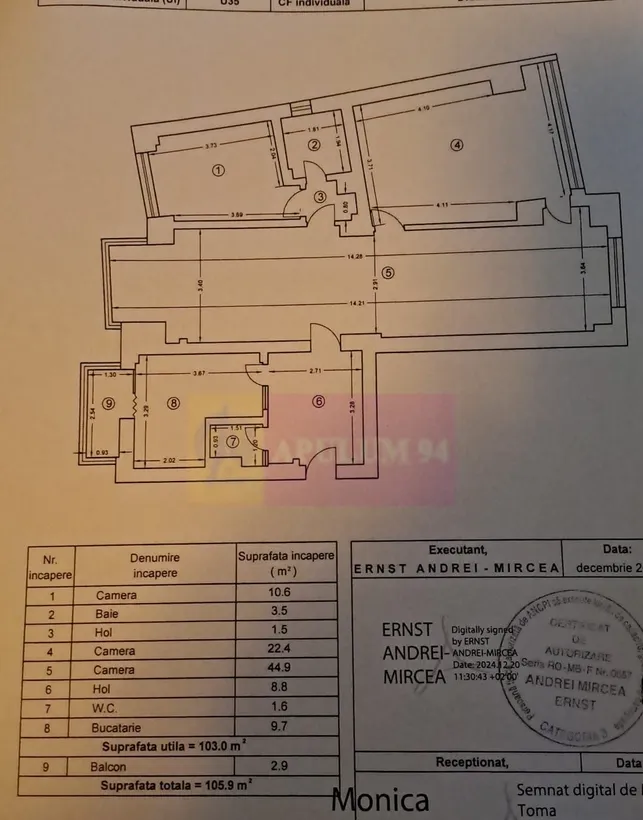 Vanzare apartament 4 camere - Zona Unirii Splai vav Magazinul Unirii