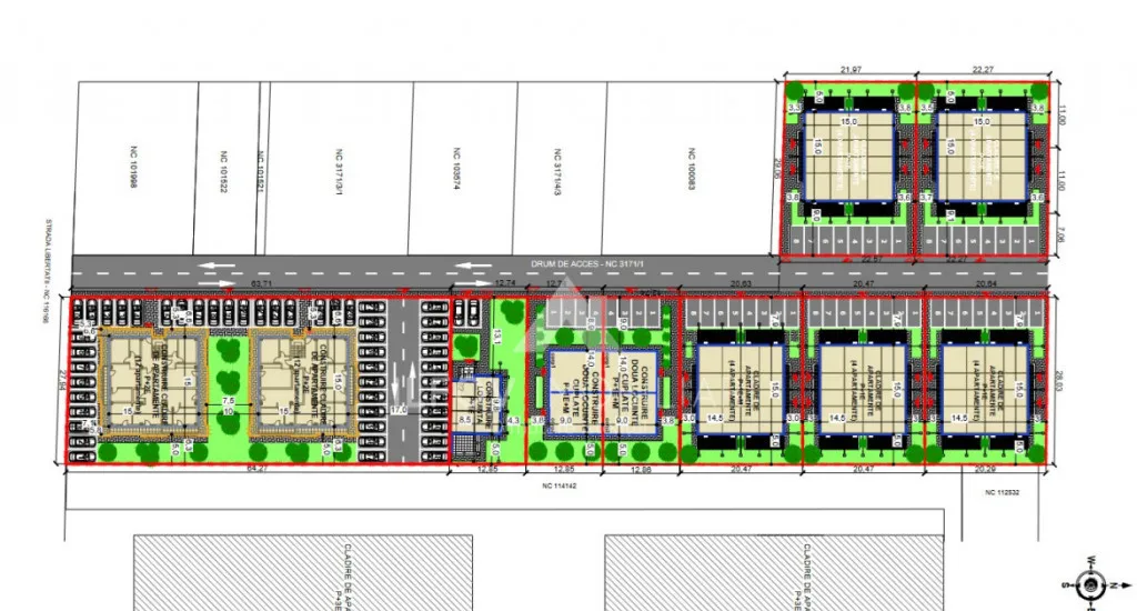 Apartament 2 camere cu gradina Otopeni bloc arhitectura uni