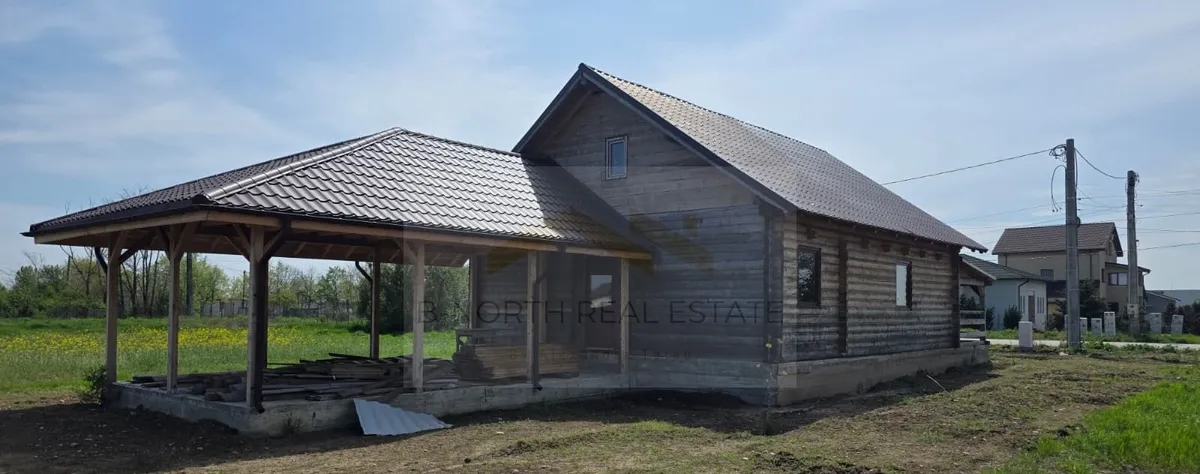 Cabana de vanzare lemn masiv Mihailesti 400 mp teren Potential investitie