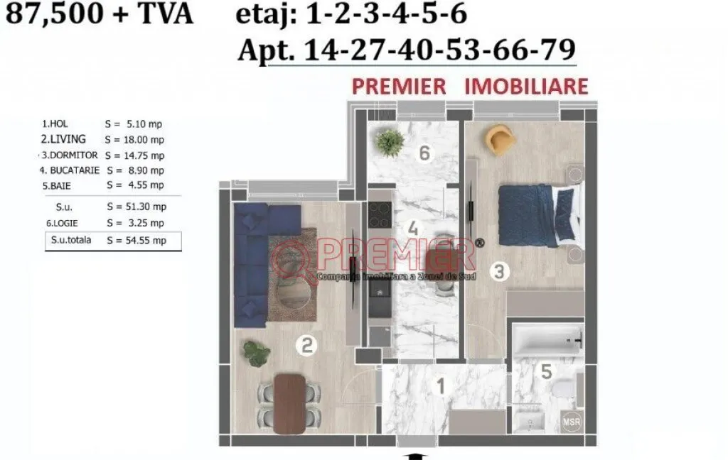 2 Camere Decomandat Grand Arena