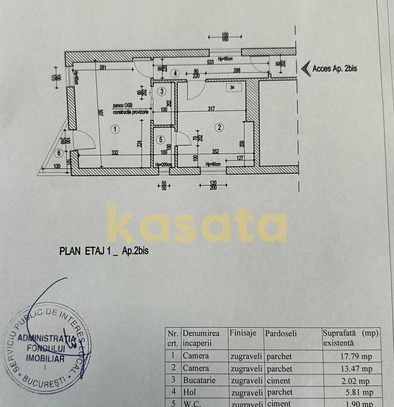 Lipscani 2 camere etaj 1 43 mp renovat mobilat si utilat