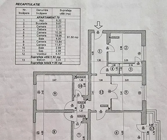 Nerva Traian apartament 4 camere cu centrala proprie