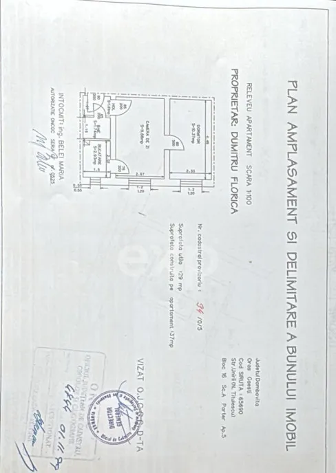 Vanzare 2 camere mobilat si utilat parter central Gaesti