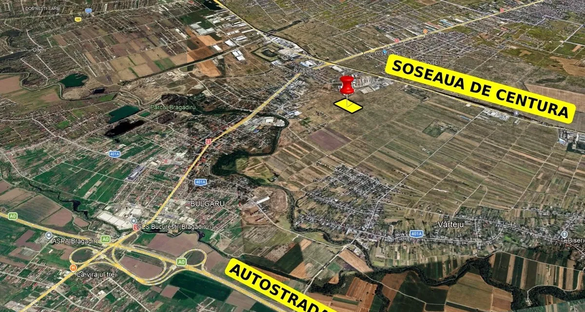 Bragadiru loturi teren industrial pentru hale 700 m de Centura Bucuresti