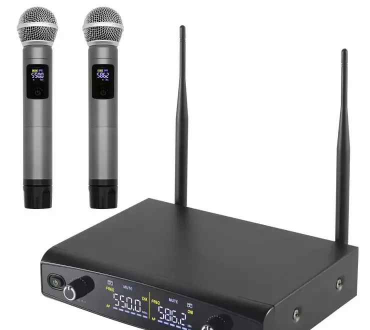 Set 2 microfoane profesionale wireless 80m