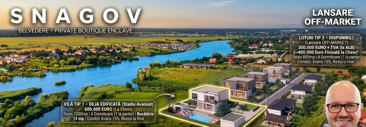 Snagov Belvedere Boutique vila Amiral cu teren de 1 200 mp