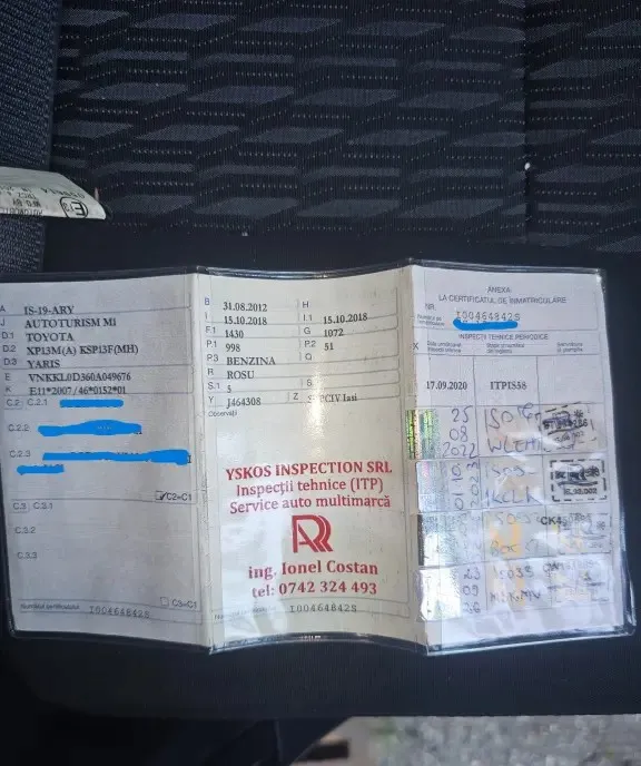 Toyota Yaris 1 0 Benzina 2012 Unic proprietar 156 000 km 3 000 eur