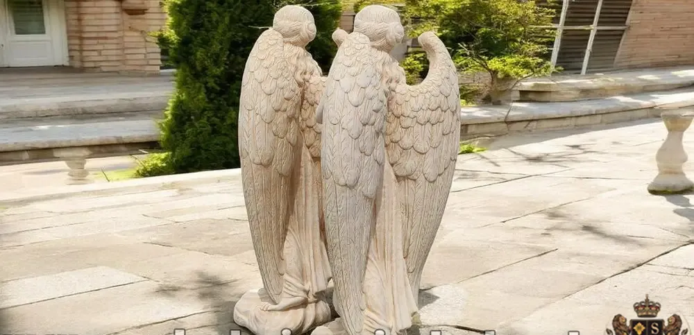 Statueta ingeras mare galben patinat model S20