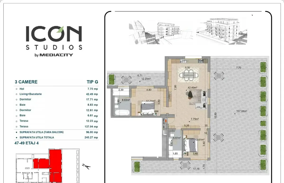 Mosilor Apartament cu 3 camere in ansamblul icon Studios zona Mosilor