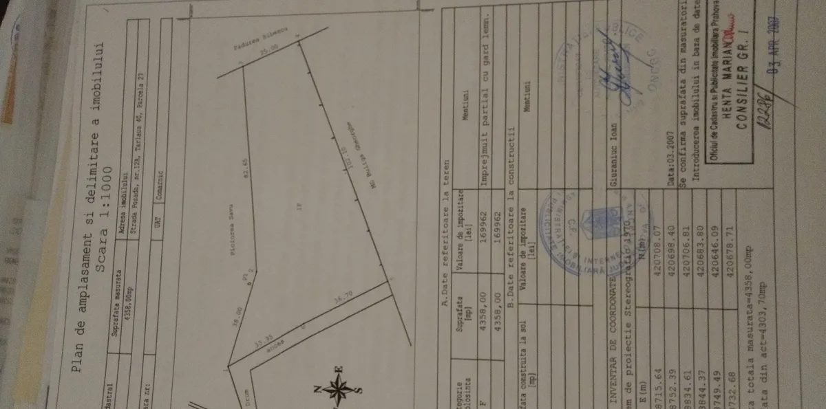 Posada Sinaia intravilan rar 4 350 mp deschidere si intrare DN1