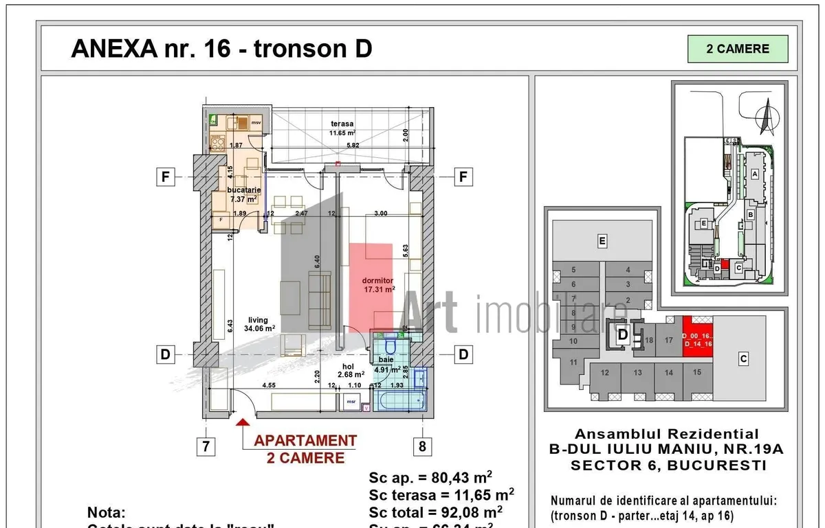 Apartament 2 Camere Loc de Parcare Subteran Smart Residence Lujerului