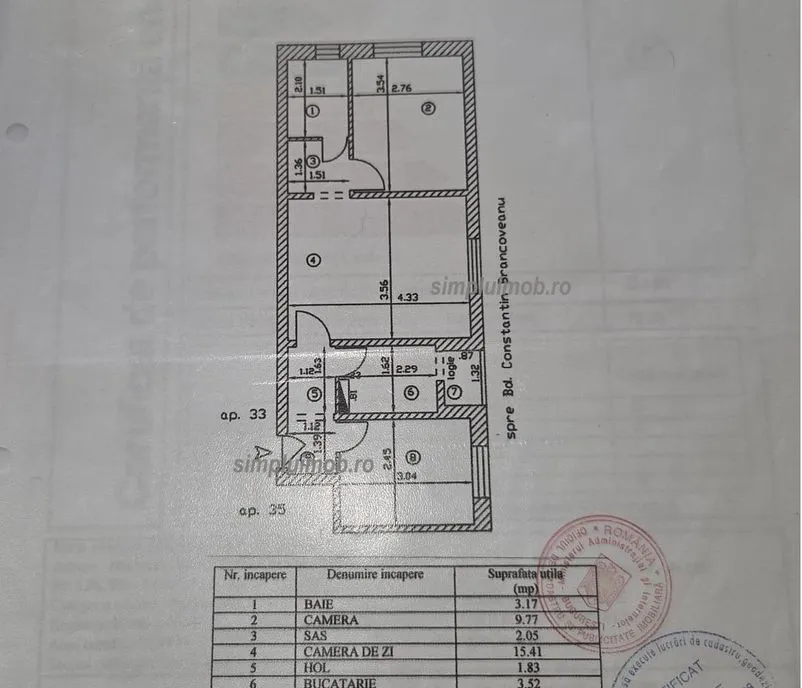 3 camere Brancoveanu Sector 4 etaj intermediar