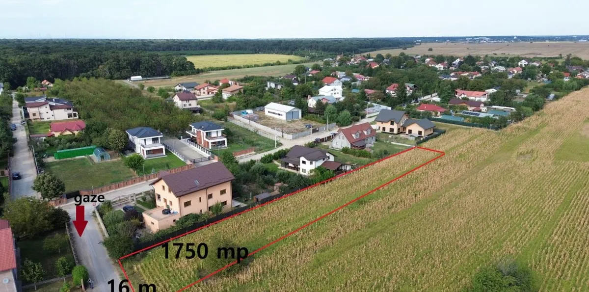 Teren pregatit pentru constructie toate utilitatile 1750 mp Negociabil