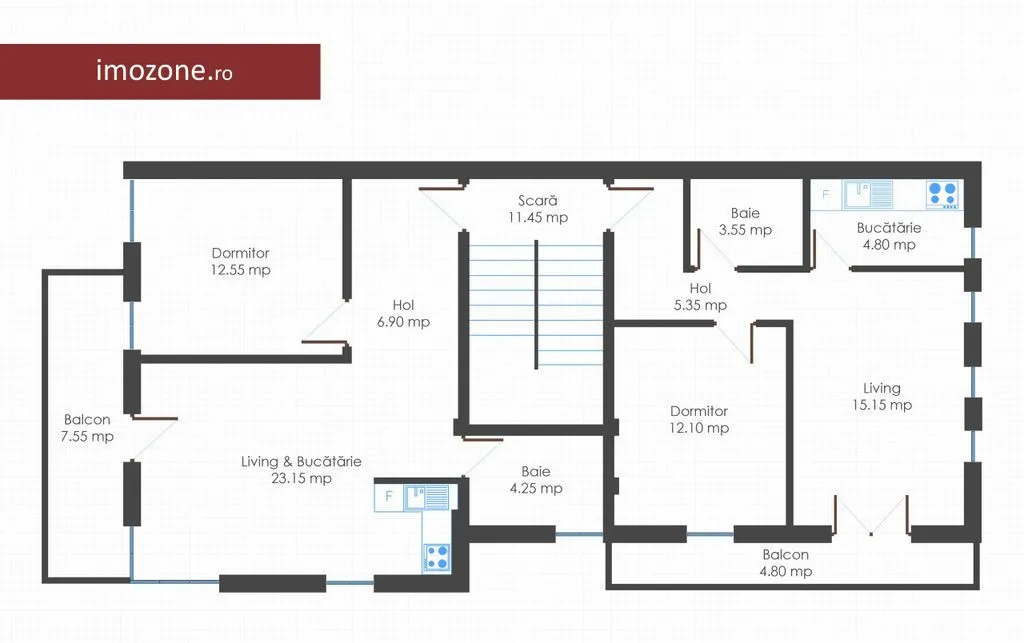 Apartament 2 camere bloc nou finisat la cheie centrala