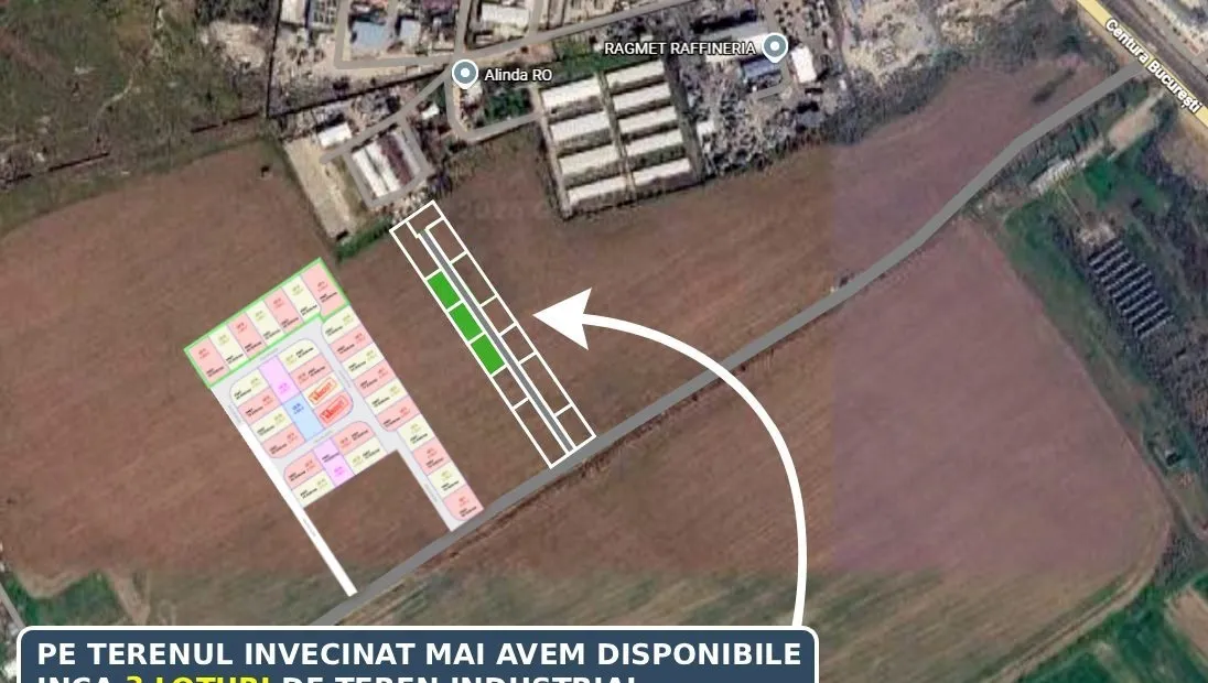 Bragadiru 700 m Centura Bucuresti loturi teren industrial hale