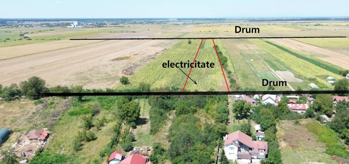 Darza langa Buftea teren intravilan deschidere 24 m pret negociabil