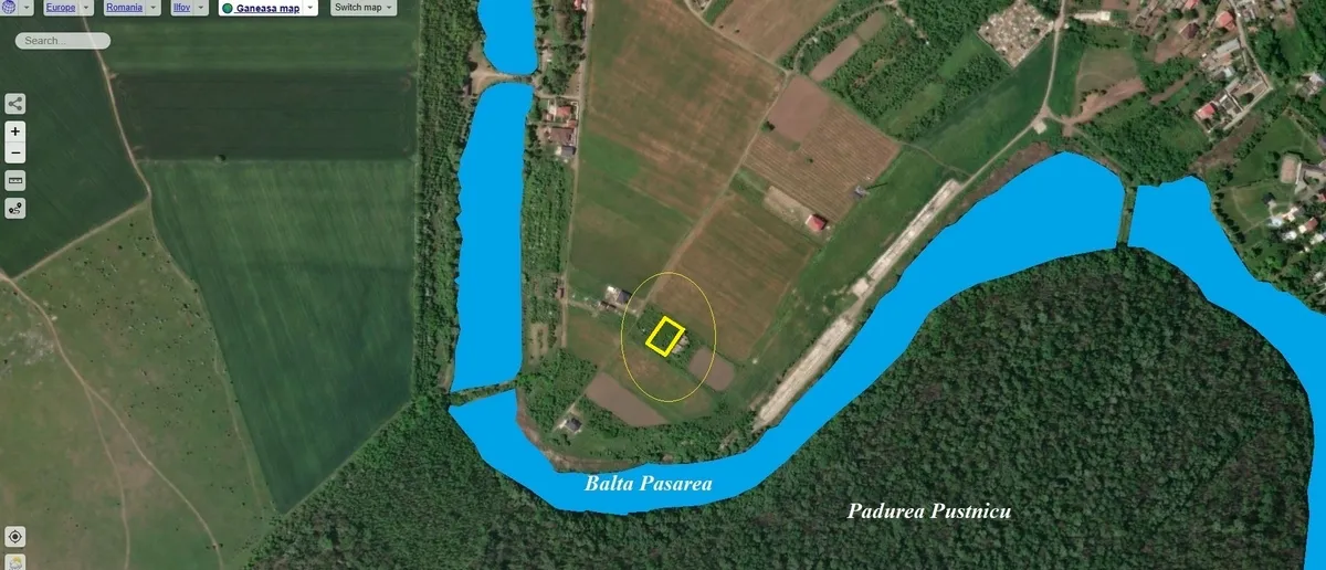 Ganeasa particular 1 075 mp teren intravilan langa balta si padure