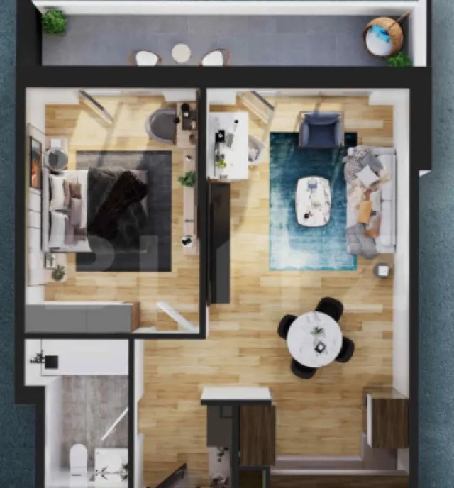 Apartament 2 camere 51 mp zona rivus