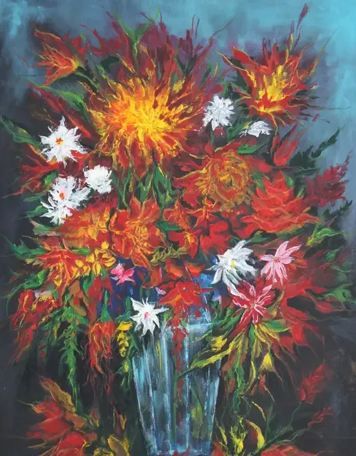 Acrilic pe pinza dansul florilor