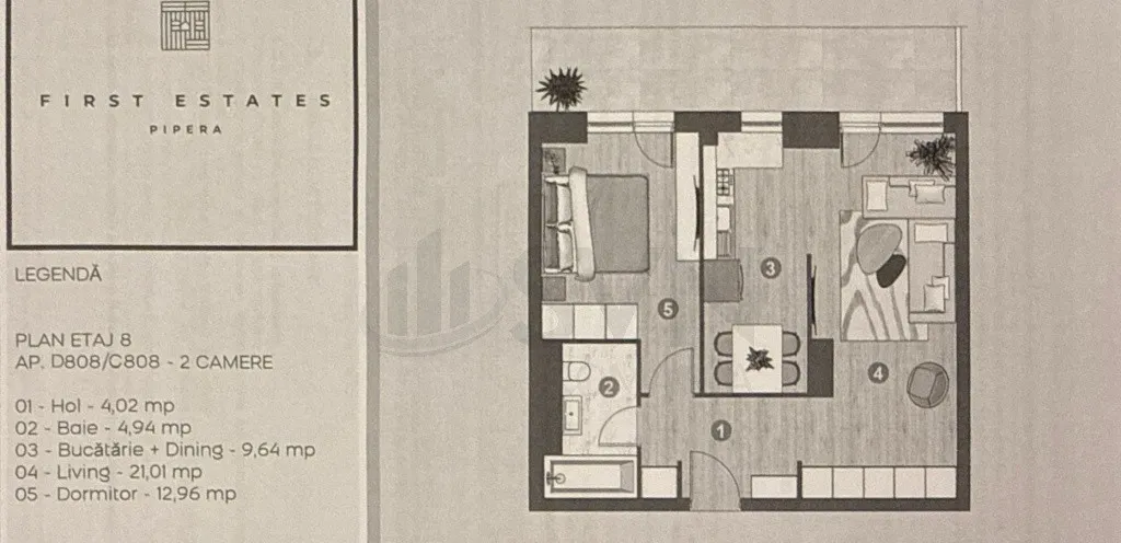 Apartament 2 Camere First Estates Pipera I Incalzire grat